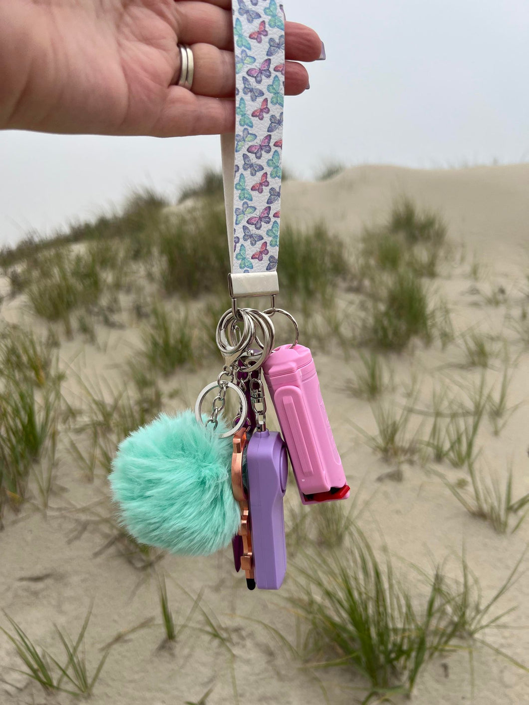 Multicolor Butterfly in the Sky Keychain
